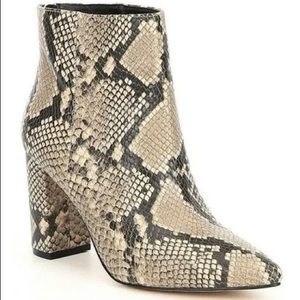 Chelsea & Violet Snakeskin Leather Booties